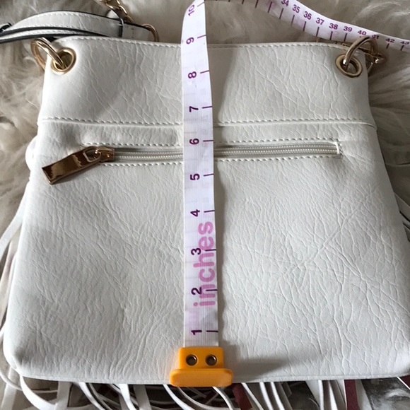 NWT Americana red white blue purse fringes vegan leather zipper compartments - Picture 12 of 12